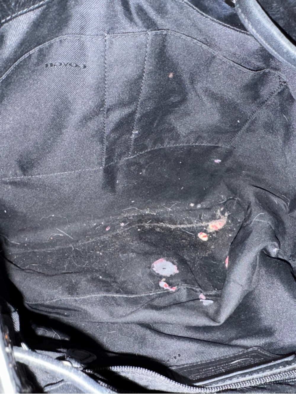 Coach Used Red and Black Plaid Bucket Backpack - Picture 6 of 6